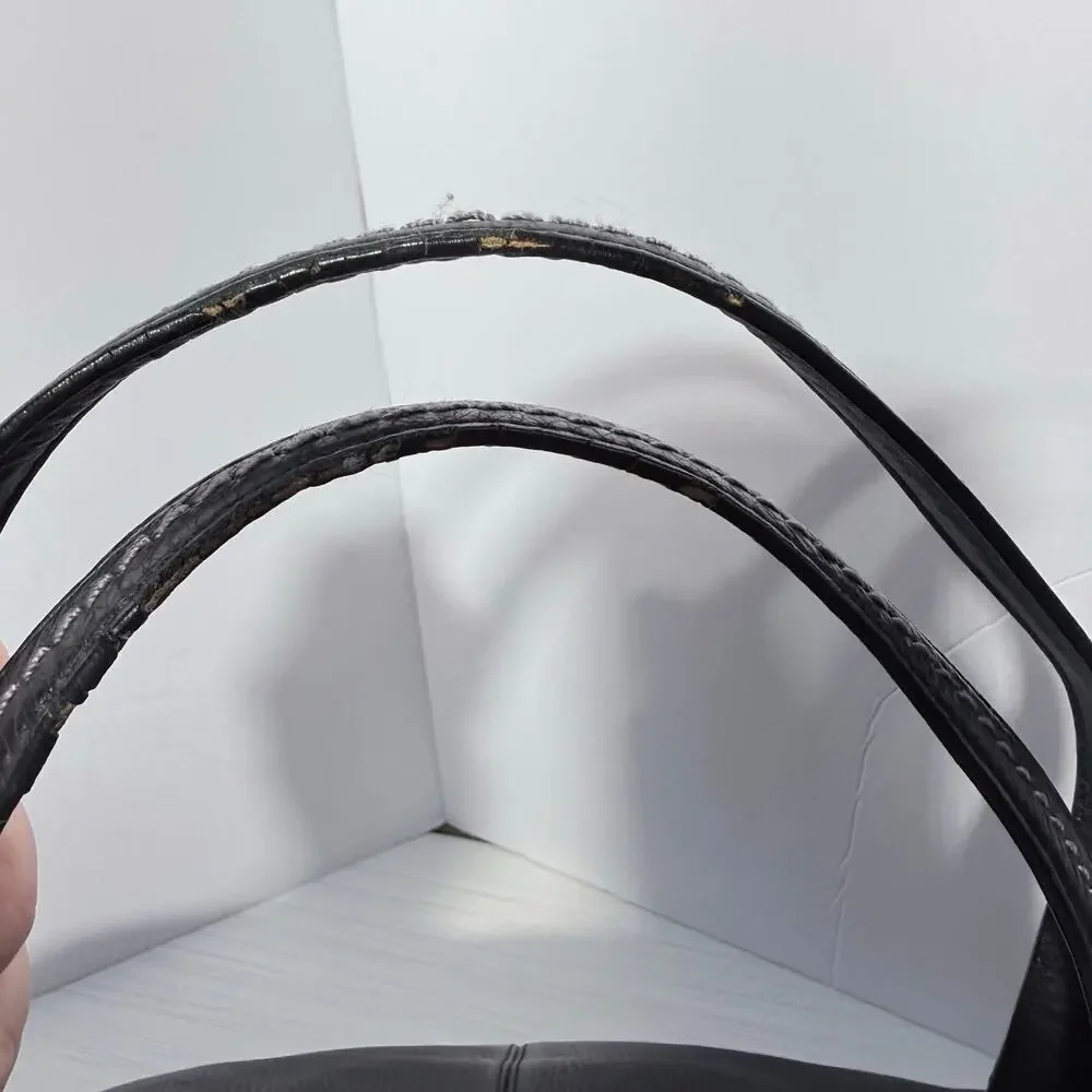 Coach Large Black Pebble Leather Purse / Shoulder Handbag A1320-F25651